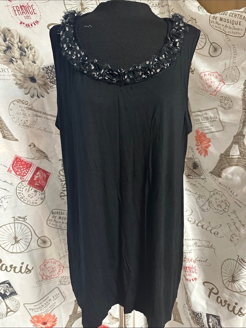 Cyrus Black Sleeveless Embellished Neckline Camisole